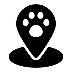Fototapeta premium Pet location in glyph style icon, editable vector 