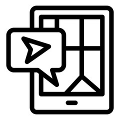 
Navigation chat in solid style icon
