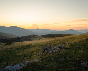 Sunset in the mountains in Cameros La Rioja