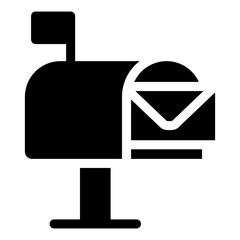 
Mailbox in glyph style editable icon 
