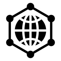 
Global network glyph style editable icon 
