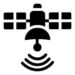 
Artificial satellite in solid style icon, editable vector 
