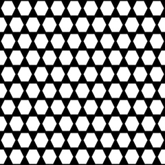 Black background and white hexagons. Vector hexagons pattern.