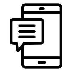 
Mobile chat in glyph style icon, editable vector 
