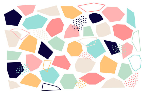 Set of colorful abstract geometric shapes. 
