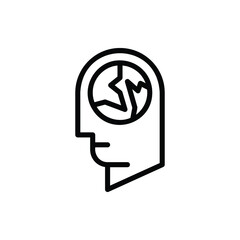 People Think, Earth Think Icon Logo Illustration Vector Isolated. Earth Day and Ecology Icon-Set. Suitable for Web Design, Logo, App, and UI.