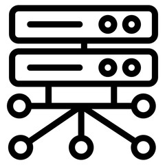 
Server connection in glyph icon, editable vector 
