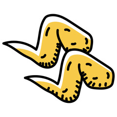 
Delicious food, editable doodle style icon of buffalo wings 
