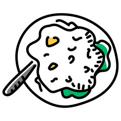 
Caesar salad hand drawn icon 
