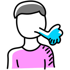 
Dangerous disease bronchitis in doodle style editable icon 

