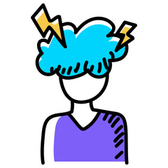 
Posttraumatic stress disorder hand drawn editable vector 
