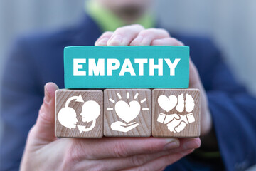 Business communication concept of empathy and sympathy. Love emotion or empathy. Connection between people. - obrazy, fototapety, plakaty