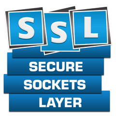 SSL - Secure Sockets Layer Blue Blocks Bottom Text 