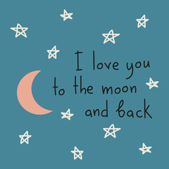 Hand drawn Valentine's Day greeting, invitation card in modern, trendy colors.