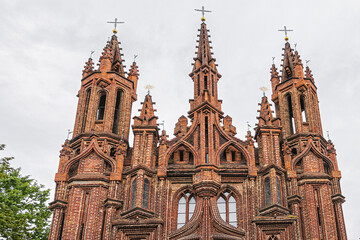 Red brick St. Anne's church (1500) - Flamboyant Gothic and Brick Gothic styles Roman Catholic...