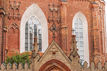Red brick St. Anne's church (1500) - Flamboyant Gothic and Brick Gothic styles Roman Catholic...