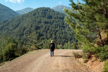 walking in the mountains