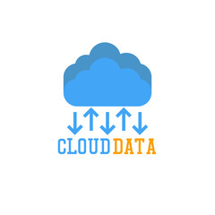 cloud storage service logo. vector illustration