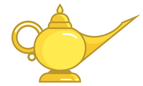 recommend clip art: Classic magic lamp. Antique object in linear color style.