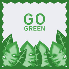 go green postcard. vector illustration