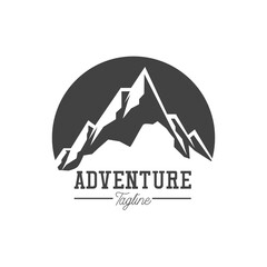 adventure logo with text space for your slogan / tag line isolated on white background, vector illustration