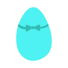 Fototapeta premium An egg with a bow tie isolated on white background. A vector illustration designed for print, textile, wraps for adults and kids.