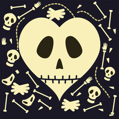 dancing skeleton on the move. vector illustration