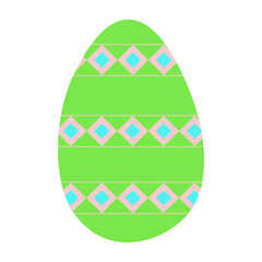 An egg with a colorful ornament isolated on white background. A vector illustration designed for print, textile, wraps for adults and kids.