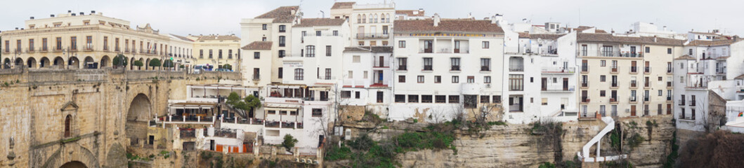 Fototapeta na wymiar panorama view of the historic old town of Ronda in Andalusia
