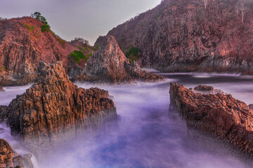 Semeti beach is one of the most beautiful and bustling beaches. It has a panoramic view of the beach with an interesting and unique rock texture