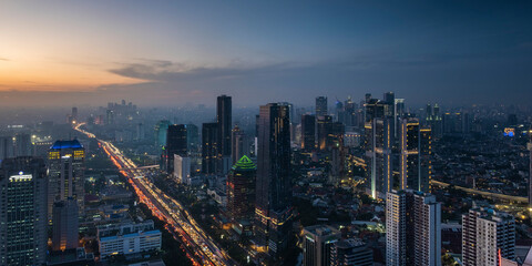 Jakarta Cityscape, the heart of indonesia, the central city of business and administration. Located in Java Island © alfin