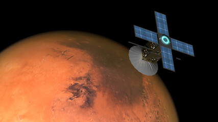 space probe orbiting mars © Fox_Dsign