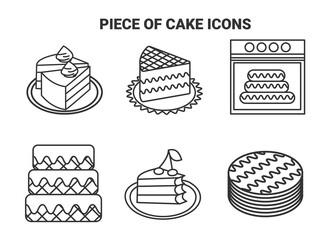 Piece of cake icones set for webdesign vector eps.10