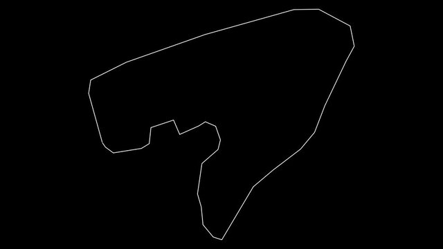 Pukapuka district of Cook Islands map outline animation