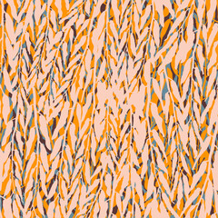 Seamless colorful pattern with foliage and plants