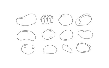 One line art style potato. Abstract creative food in minimalism design. Hand drawn vector illustration. 