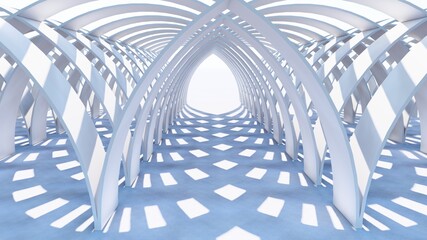 Obraz premium Abstract architecture background arched interior 3d render