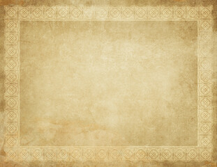 Old paper background with decorative border.