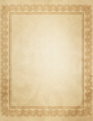 Vintage paper background with border and copy space.