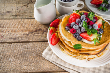 Sweet crepes with berries