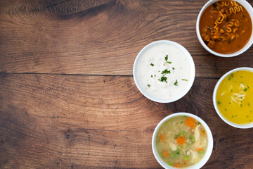 A Variety of Bowls of Soup