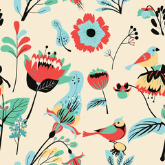 Seamless floral textile pattern.