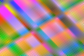 Futuristic abstract colorful geometric background. Creative illustration in halftone style with rainbow gradient. Pattern for wallpaper, web page, banner.