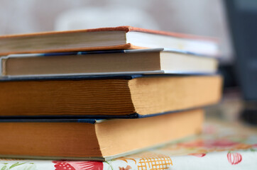 Stack of colorful old books