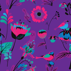Seamless floral textile pattern.