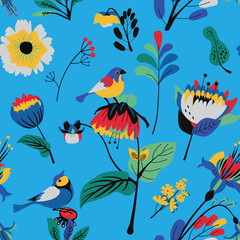 Seamless floral textile pattern.