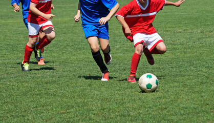 soccer player kicking ball