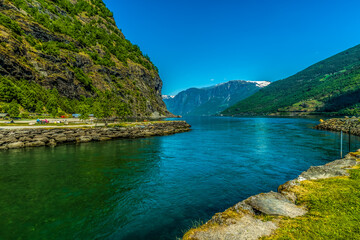 Obraz premium Aurlands Fjord, Norway