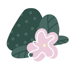 flower with green leaves