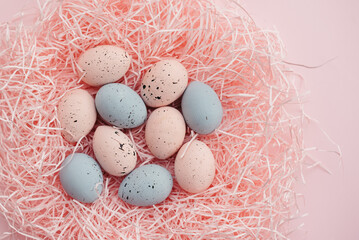 easter eggs in a basket
